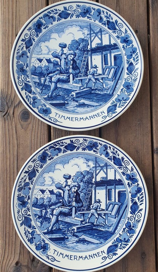 "Timmermannen" Royal Goedewagen Blue Delft Handwork, Holland