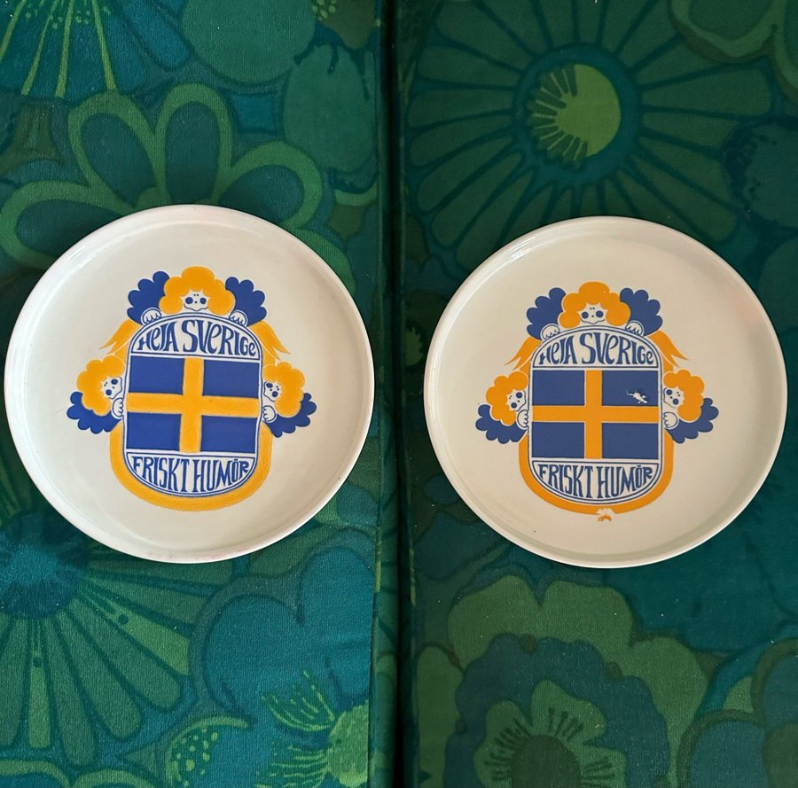 2 st Rätter "Heja Sverige friskt humör" Flintgood's by Margareta Hennix 1960-tal