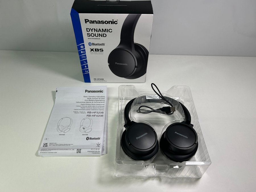 BID! Panasonic Bluetooth Wireless Headphones RB-HF520BE-K! New!