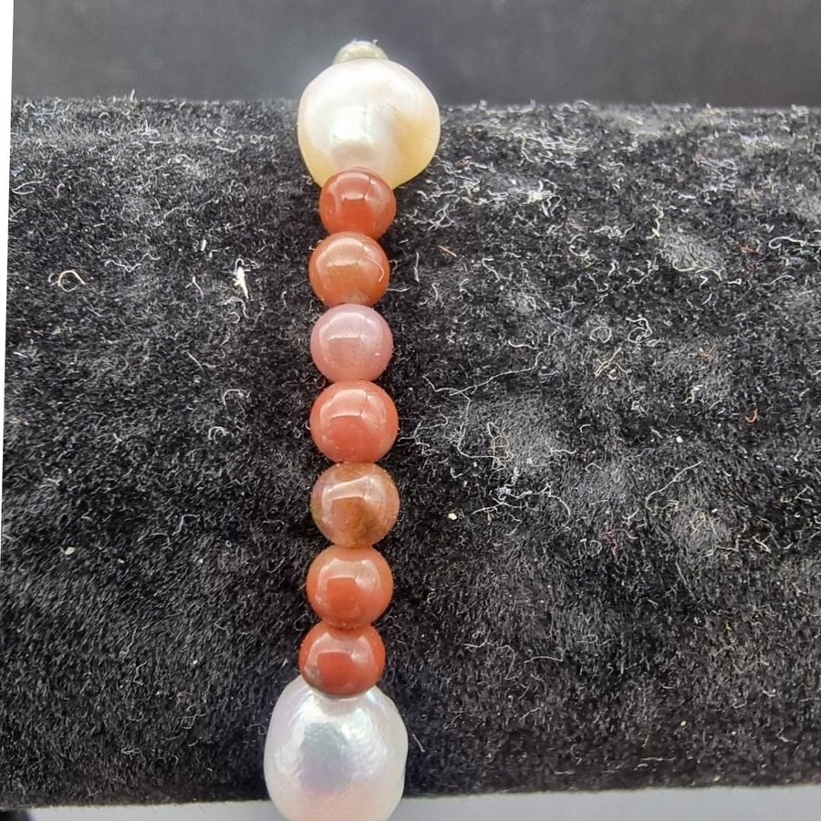 Agate and Freshwater pearls bracelet