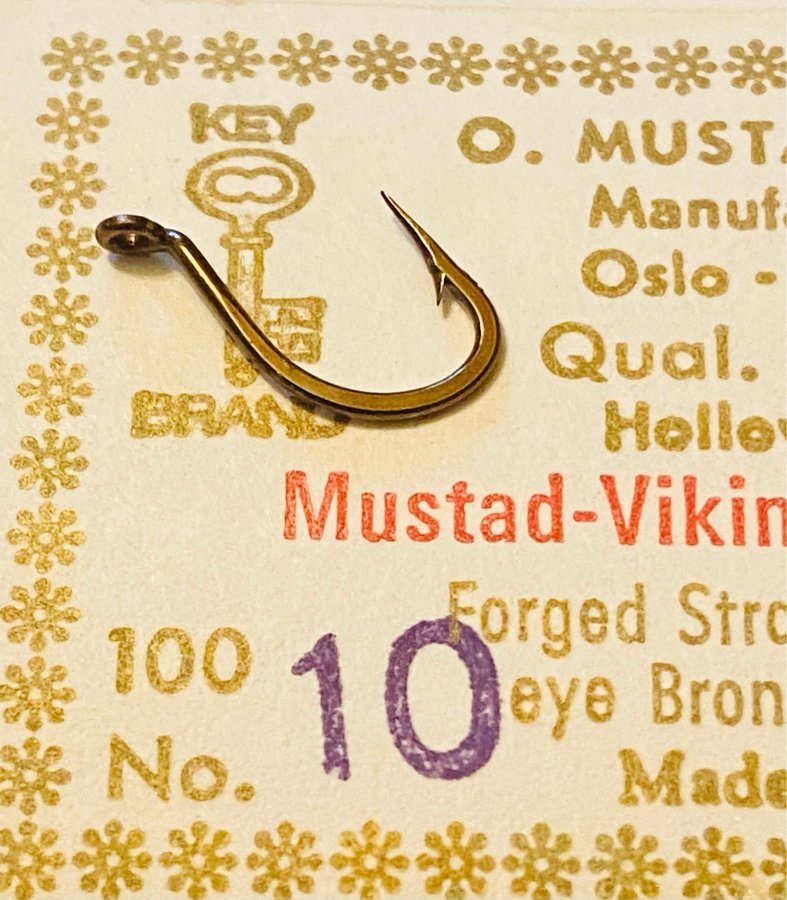 MUSTAD nr10. Qual 9533 A. Viking . Brons . 100st i sin original ask ! Kvalitet +