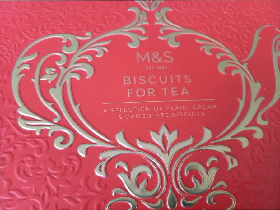 PLÅTBURK Marks  Spencer biscuits for tea MS kakburk