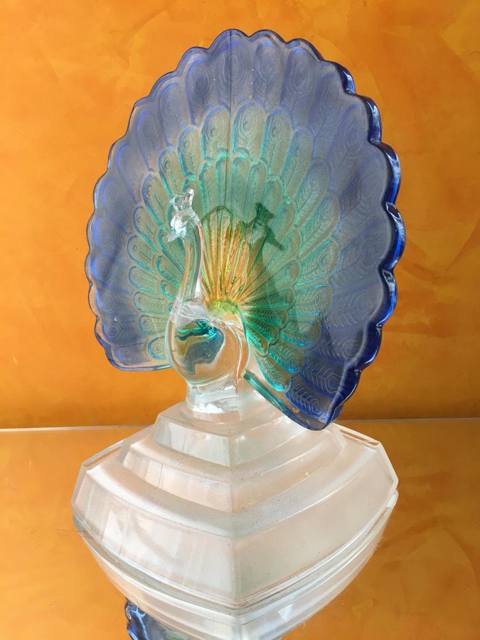 Vintage kristall D’Arques peacock figurine 