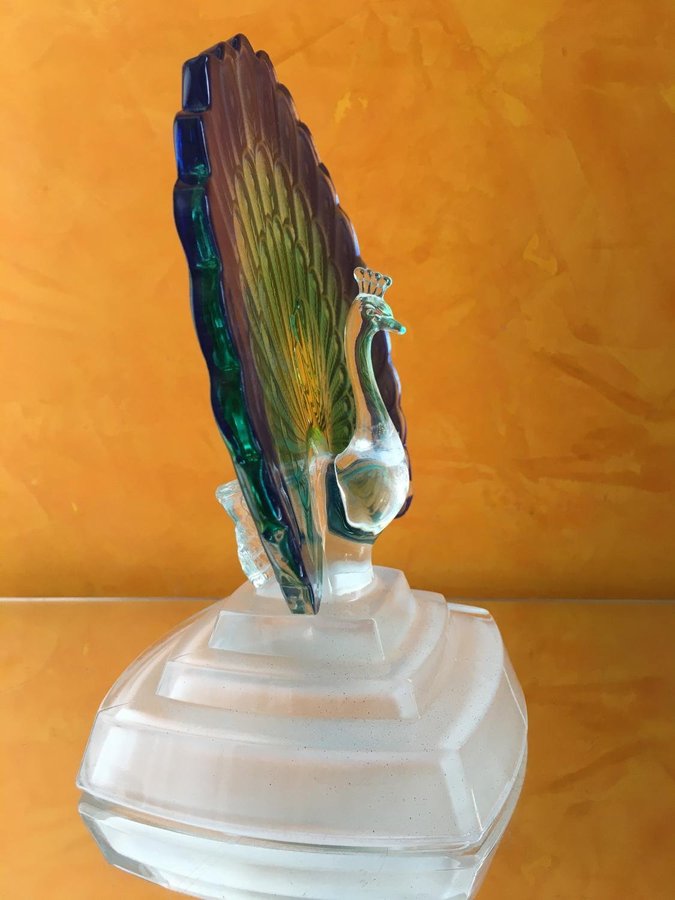 Vintage kristall D’Arques peacock figurine 