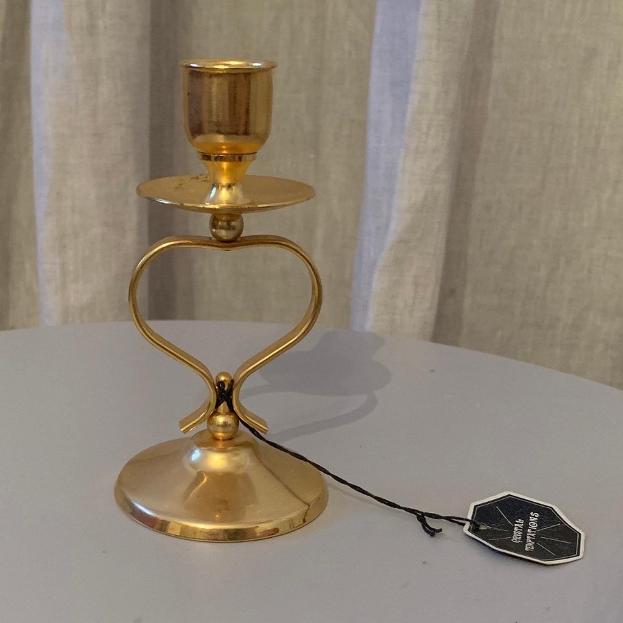 Ljusstake med hjärtform Austrian crystal 24 K plated gold guldpläterad