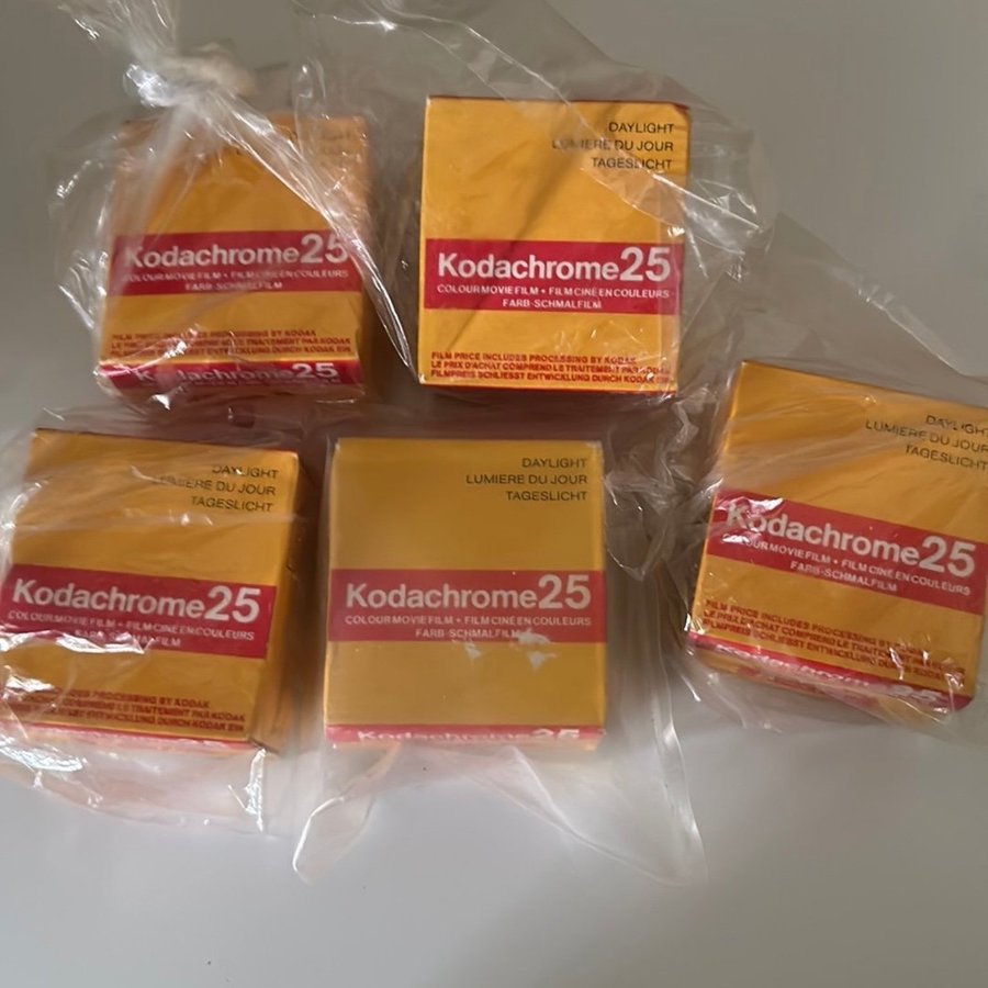 Kodachrome 25 5pack ny filmrullar