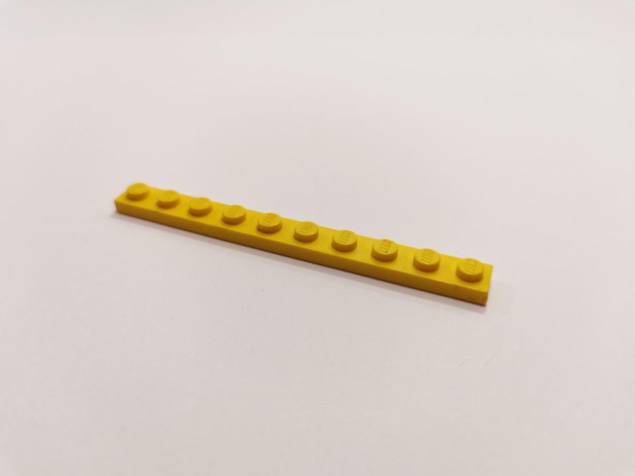 Lego - plate - platt - bas - 1x10 - part 4477 - gul