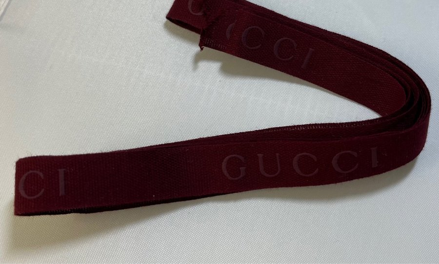 Gucci band, presentband, vinröd tygband