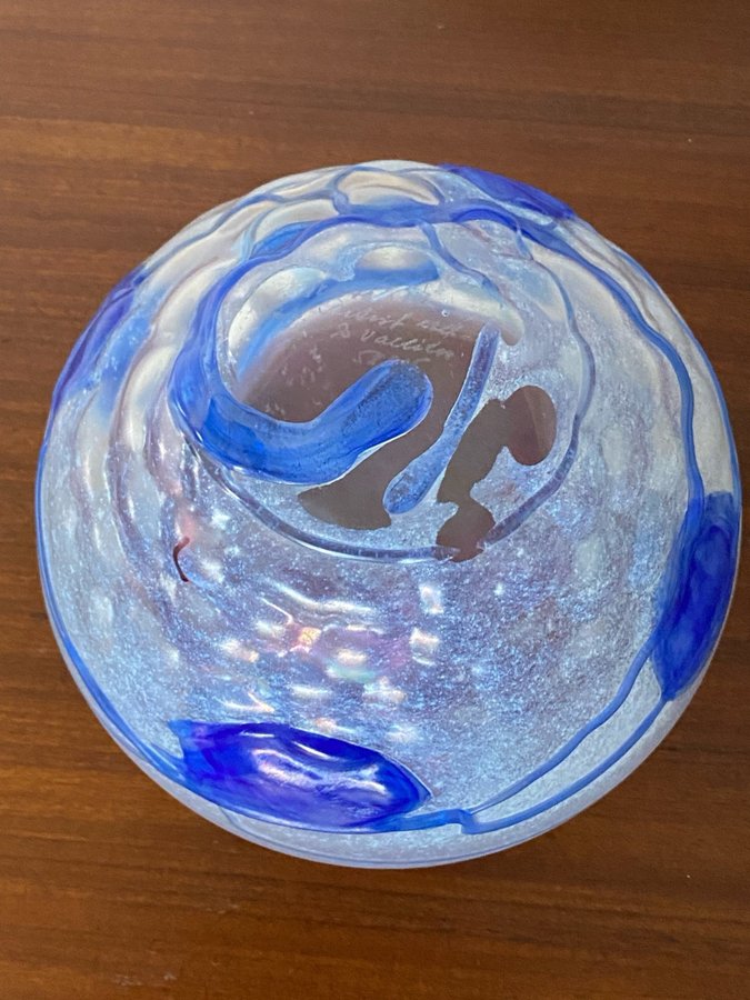 Bertil Vallien Artist Collection ”GALAXY" konstglas stor skål samlaren signerad