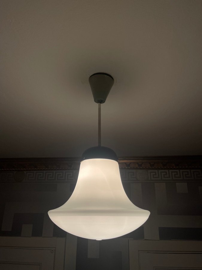 Funkis - Apotekslampa - pendel lampa - Opalglas - 30/40-tal