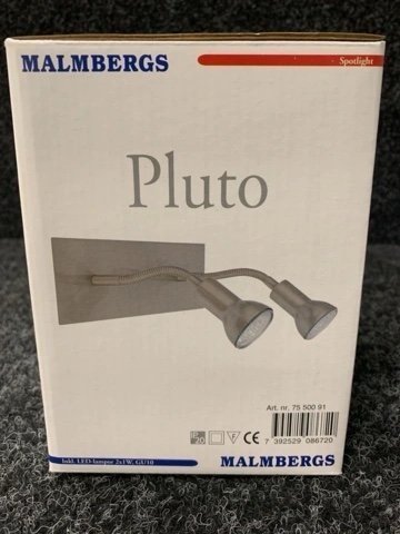 Malmbergs Pluto Vägglampa Dubbel Spotlight