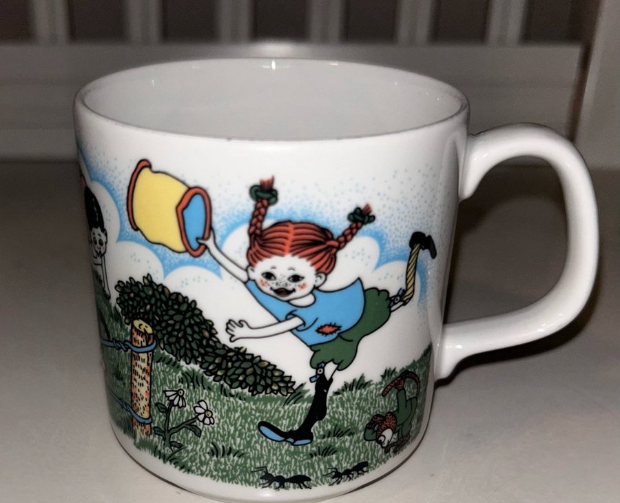 Pippi Långstrumpmotiv på mugg , Rörstrand