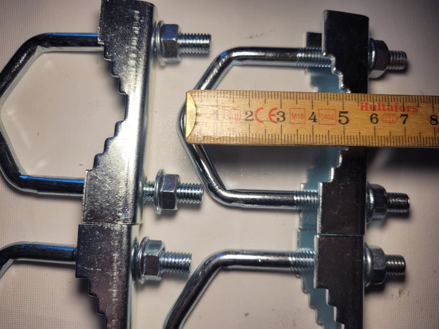 2st M8 kraftiga käk-V-bultar upp till 5 cm U-bultklämma, satellit, rör, fäste