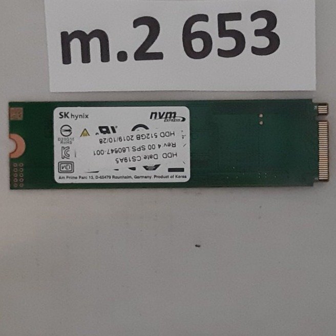 SSD m2 , 512GB , NVMe , märke: SK Hynix , formfaktor 2280