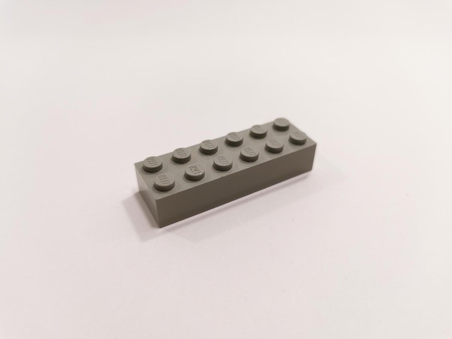 Lego - bit - brick - bas - 2x6 - part 2456 - ljusgrå (old light gray)