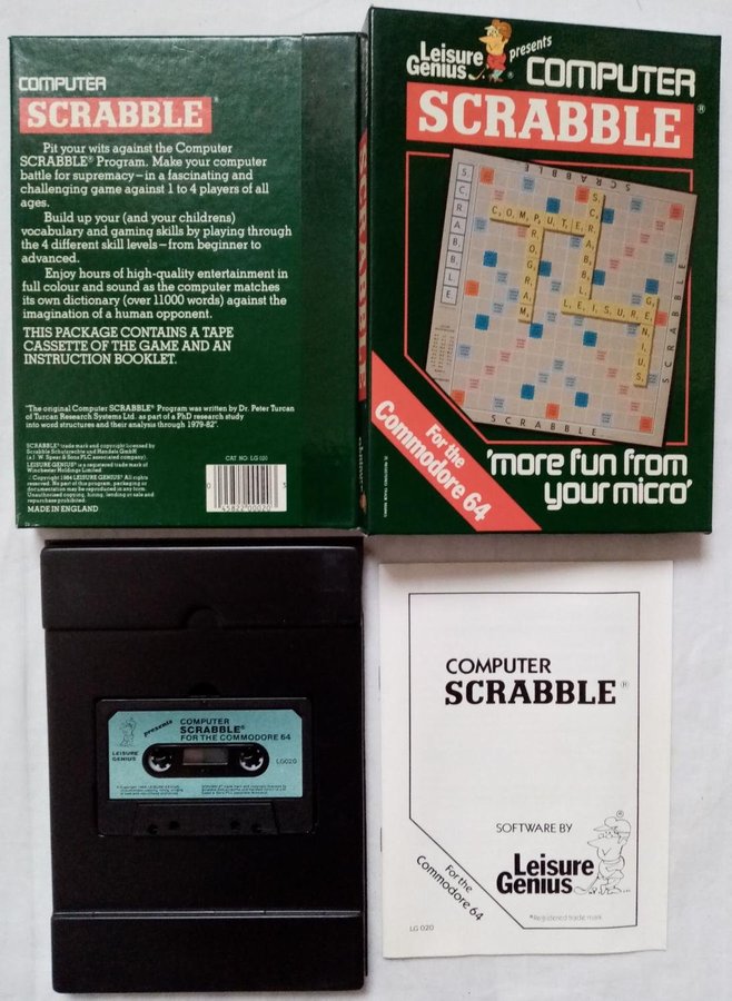 Computer Scrabble - Leisure Genius - Commodore 64/C64 Spel