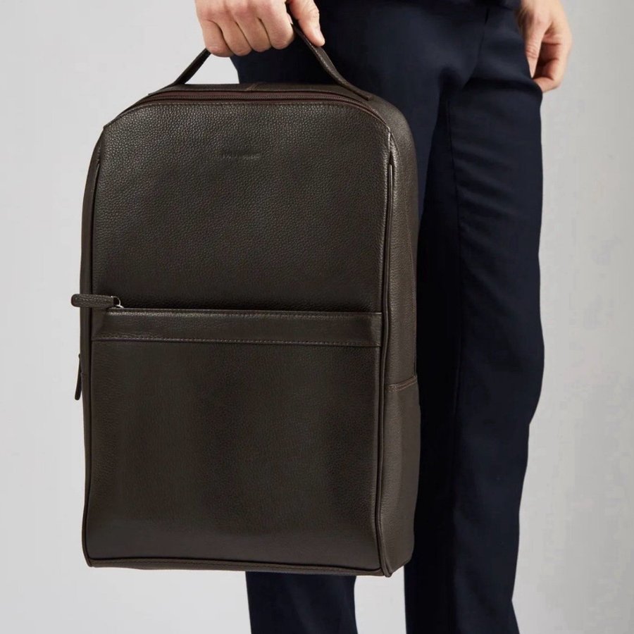 Ny Elegant John Henric Läder Skinn Ryggsäck Backpack Väska