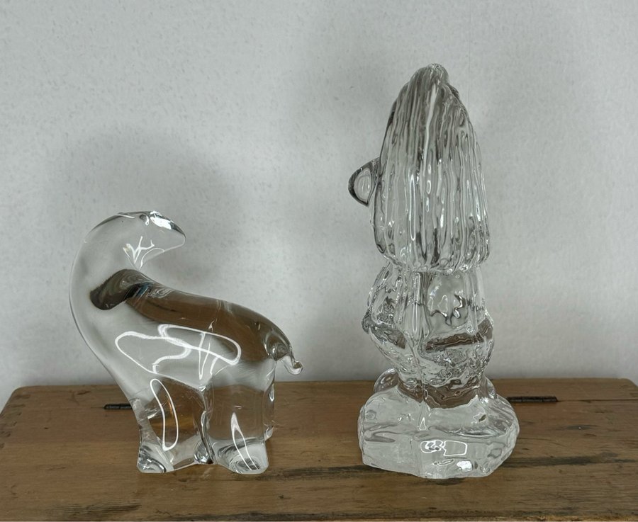 Glasfigurer - Bergdala troll och isbjörn