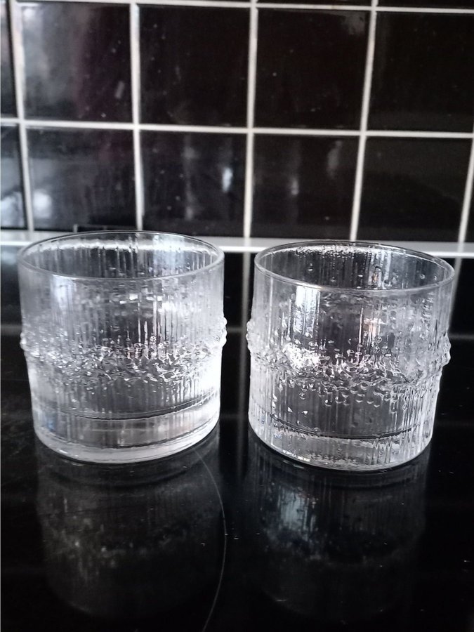 NIVA 2 st WHISKYGLAS Tapio Wirkkala Iittala selterglas whiskeyglas