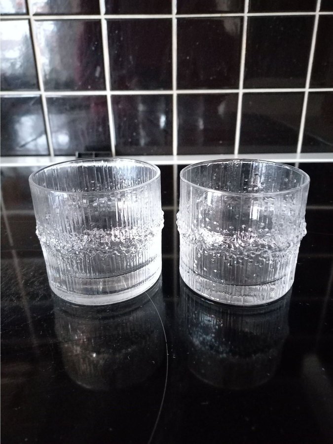 NIVA 2 st WHISKYGLAS Tapio Wirkkala Iittala selterglas whiskeyglas