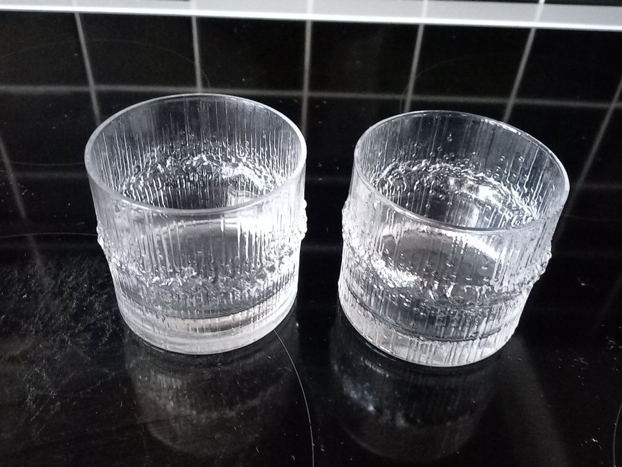 NIVA 2 st WHISKYGLAS Tapio Wirkkala Iittala selterglas whiskeyglas