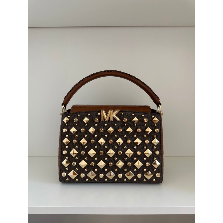 Karlie Medium Studded Logo Satchel Michael Kors