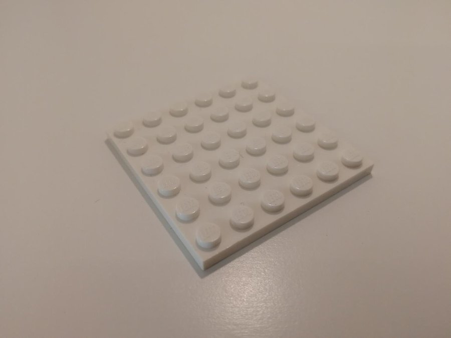 Lego - platta - plate - 6x6 - part 3958 - vit