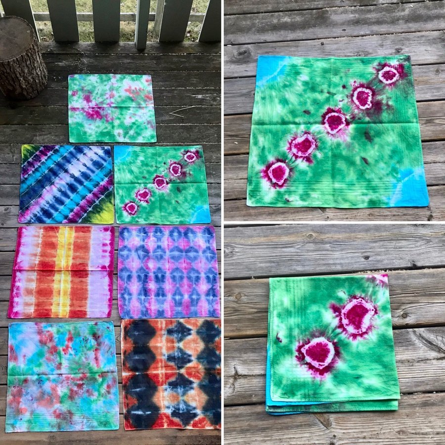 Ny Tie-Dye Näsduk/Bandana CIRCLES (Flera olika sorter)