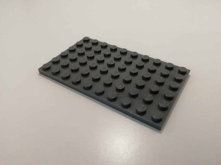 Lego - platta - plate - 6x10 - part 3033 - mörkgrå (bluish)