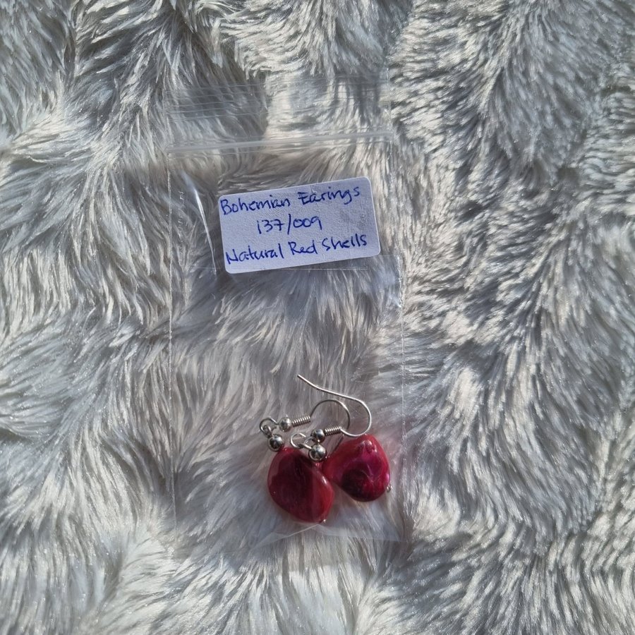 Aesthetic Bohemian Earrings 137/009 Natural Red Shells