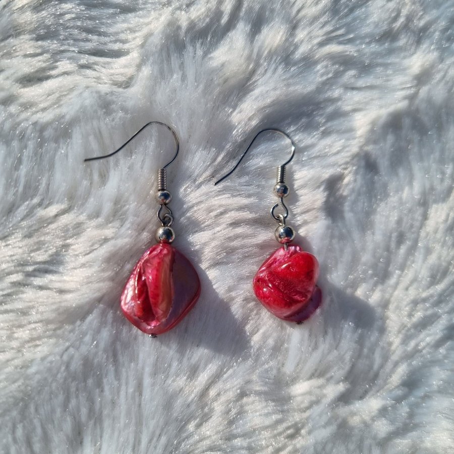 Aesthetic Bohemian Earrings 137/009 Natural Red Shells