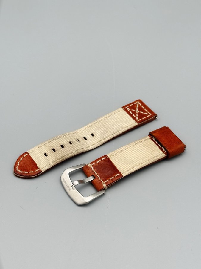 ZULUDIVER Canvas  Leather Watch Strap 22mm läder