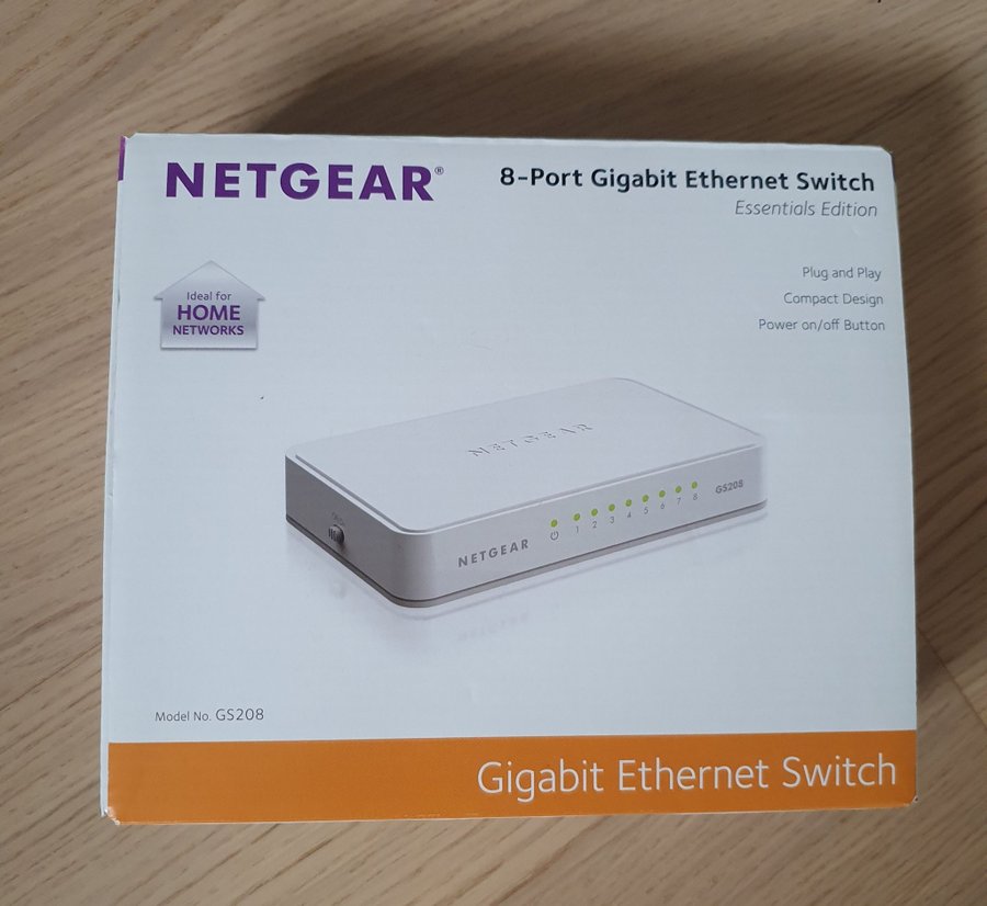 NETGEAR GS208 8-Port Gigabit Ethernet Switch