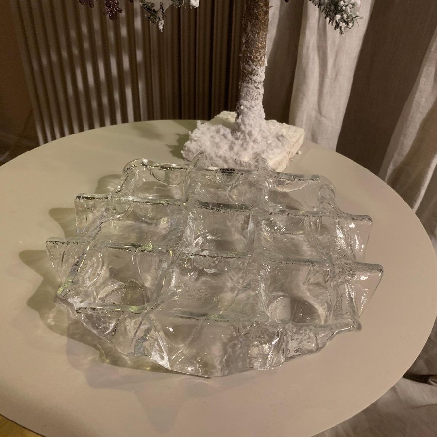 Muurla runt ljusfat i kristall handmade in Finland värmeljus