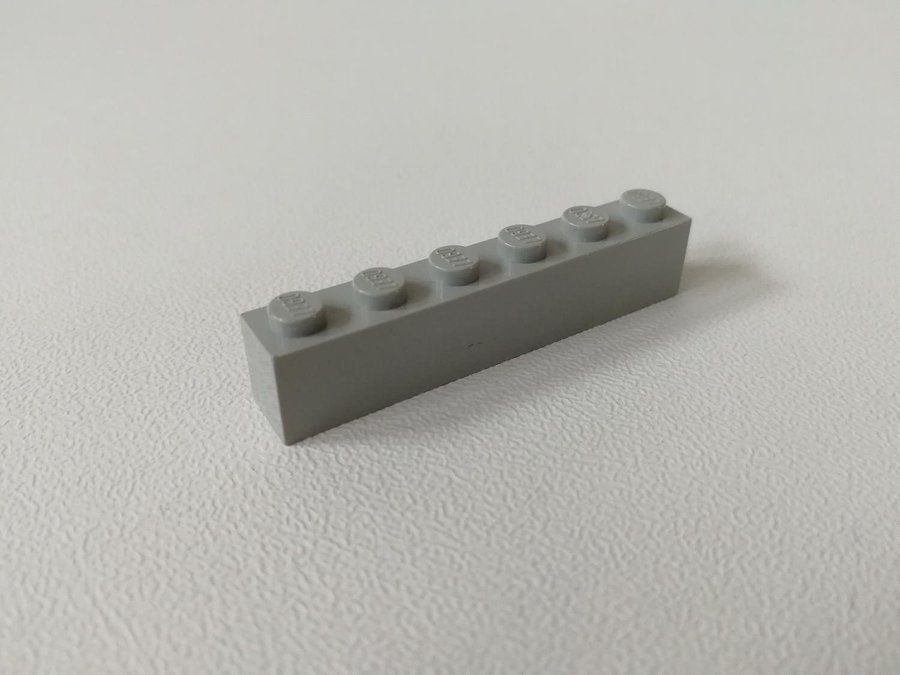 Lego - bit - brick - bas - 1x6 - part 3009 - ljusgrå (old light gray)