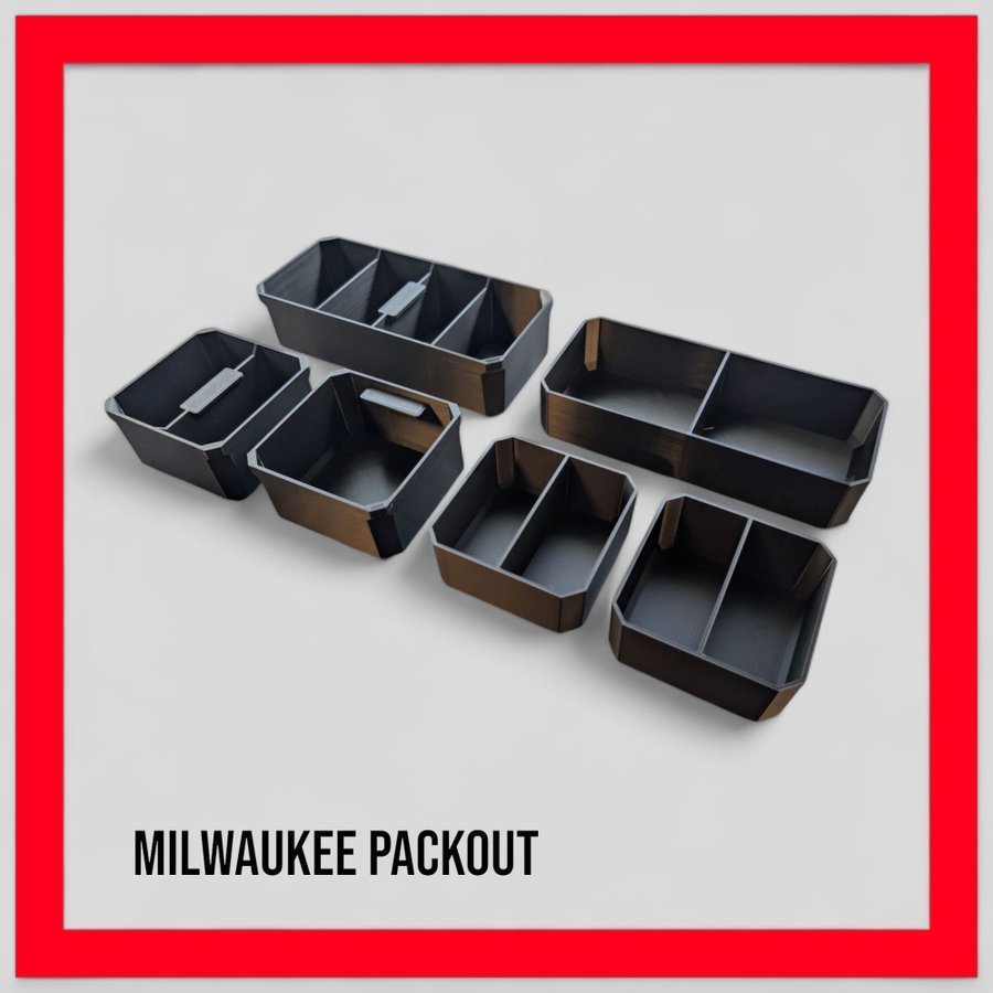 Premium Insatslådor för Milwaukee Packout Set om 6 st