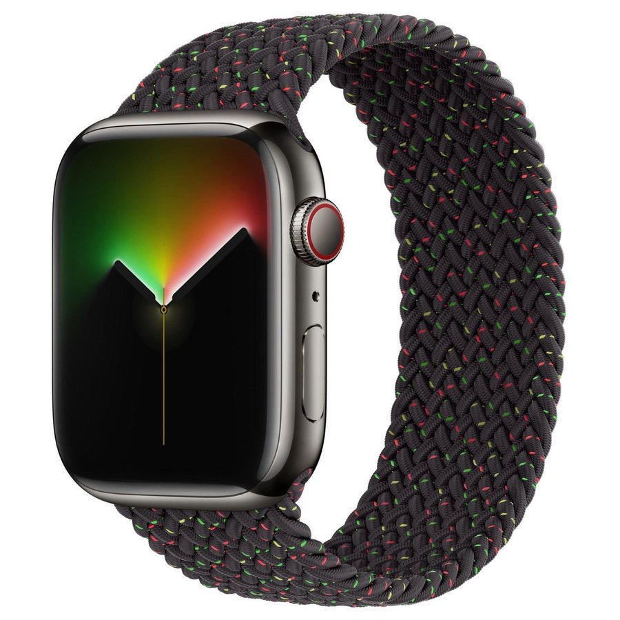 Braided Solo Loop 44/45/46/49mm Apple Watch Armband - BLACK UNITY (Large)