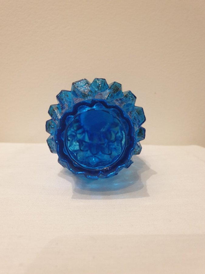 1970s Blue Glass Vase