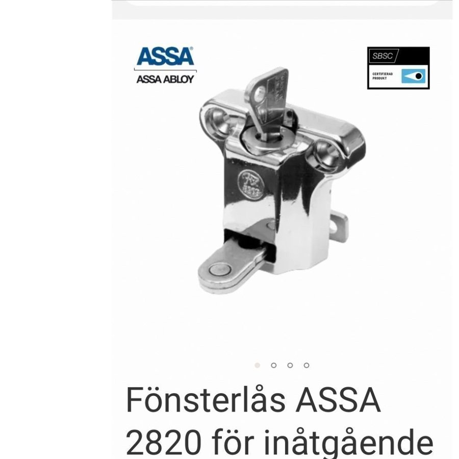 Fönsterlås Assa Abloy fix2820 säkerhets godkända! Nu sänkt köp nu!