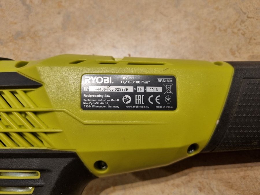 Ryobi RRS1801 Tigersåg 18V