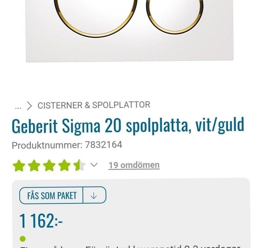 Spolplatta Geberit Sigma 20