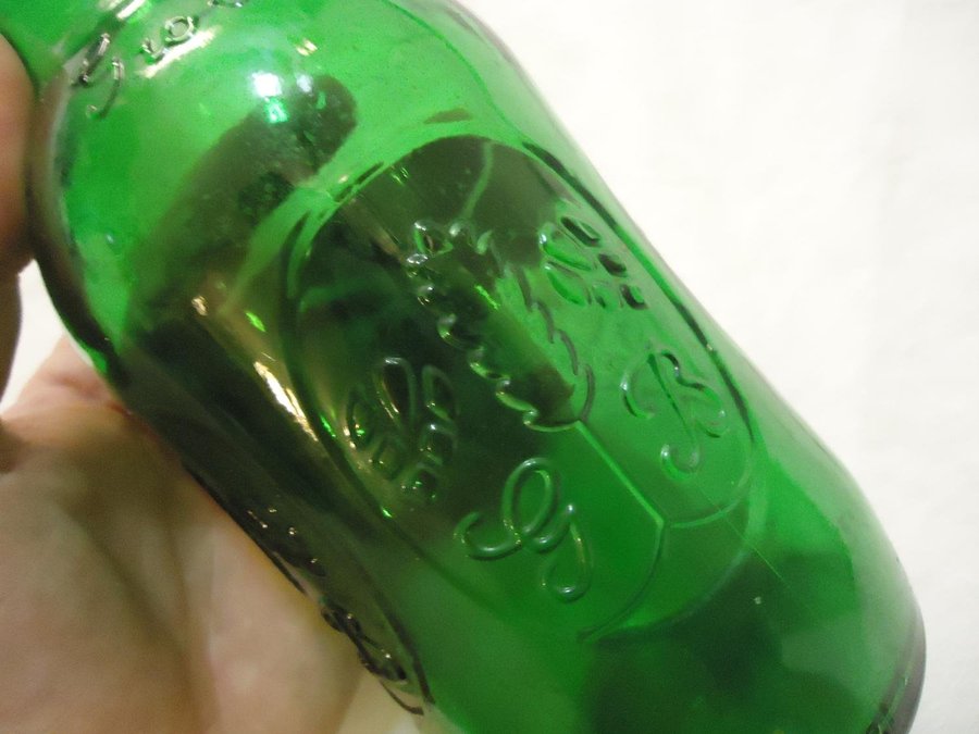 Grolsch ÖL glas flaska grön färg