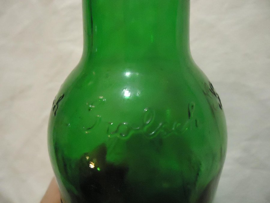 Grolsch ÖL glas flaska grön färg