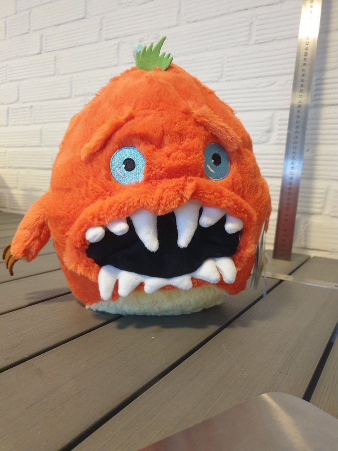 Ny Nalle trolls monster fisk stora tänder mjukisdjur 29*36cm