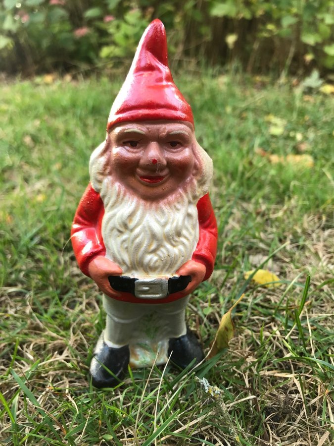 Äldre riktigt tuff tomte terrakotta 14 cm