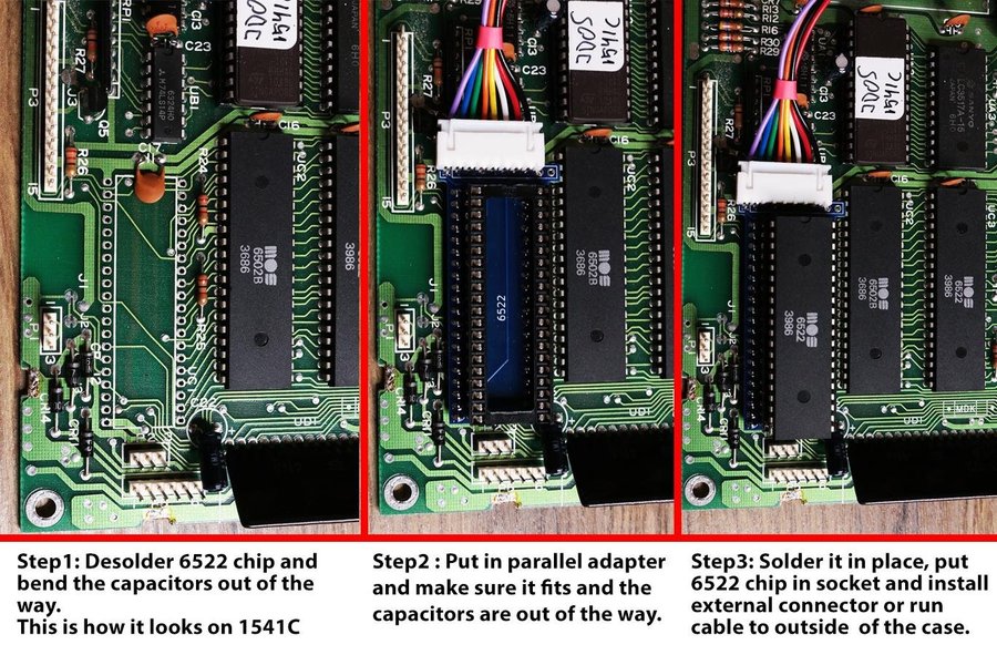 C64 1541-II / 1541C Parallel port adapter för snabbare överföringar!