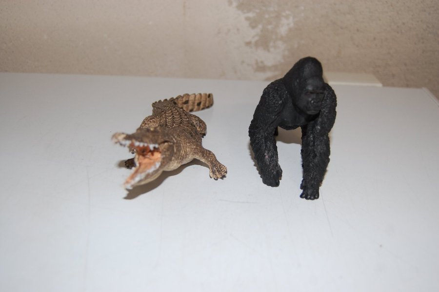 Schleich Krokodil och Gorilla