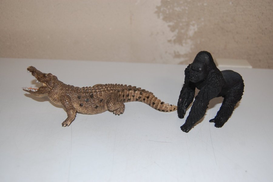 Schleich Krokodil och Gorilla