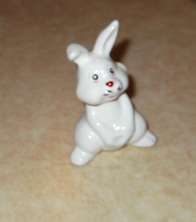 Vit kanin porslinsfigur söt liten hare figur porslin påsk pynt prydnad
