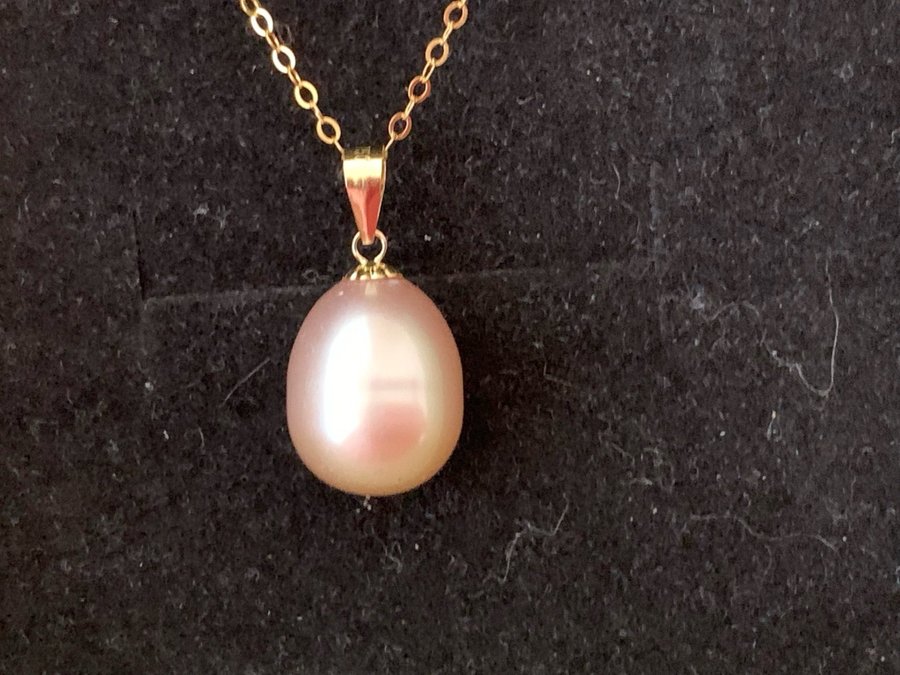 18k Gold Pearl pendant - festive season gift- stone queen